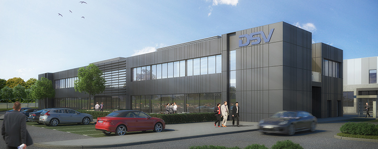 Visionsbild över delar av DSV´s nya lokaler på LogPoint. Bild från DSV Road AB. Visionsbild över delar av DSV´s nya lokaler på LogPoint. Bild från DSV Road AB.